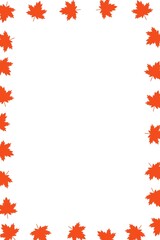 Autumn frame. Maple leaf frame. For cards, invitations. Blank sheet of paper with autumn leaves frame