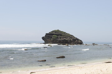 beach and rocks in brittany
