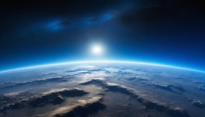 Blue sunrise, view of earth from space