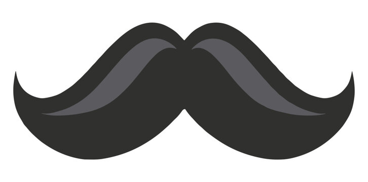 Vector flat moustache icon isolated on white background