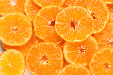fresh juicy sliced ​​tangerines, background of sliced ​​tangerines 8
