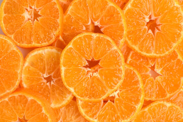 fresh juicy sliced ​​tangerines, background of sliced ​​tangerines 7