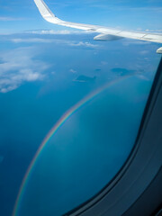 Beautiful rainbow over the pacific ocean