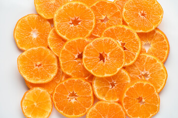 fresh juicy sliced ​​tangerines, background of sliced ​​tangerines 3