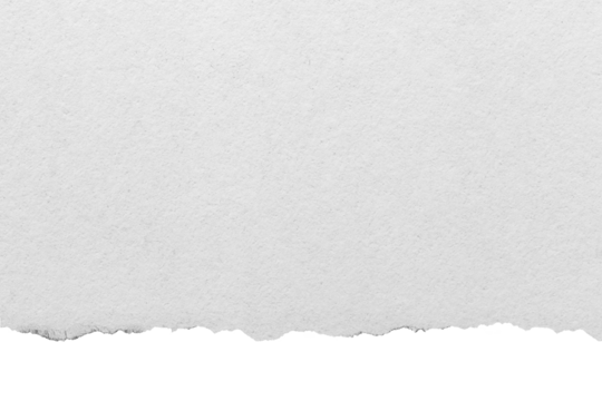 Torn and ripped piece of horizontal blank paper on transparent background PNG