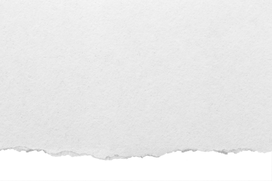 Torn and ripped piece of horizontal blank paper on transparent background PNG