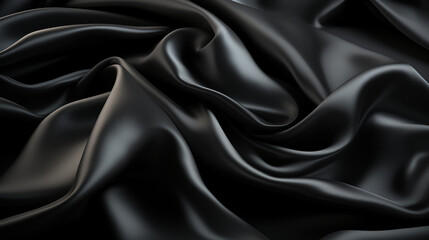 Obraz premium Black Satin background - monochrome - black and white - dramatic - stylish - silk 