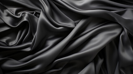 Black Satin background - monochrome - black and white - dramatic - stylish - silk 