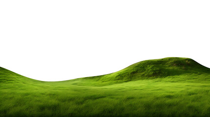 Grass field landscape cutout background