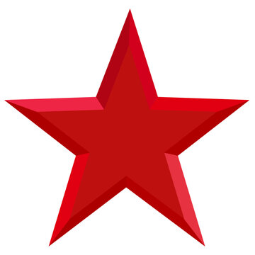 Red star five corners without background