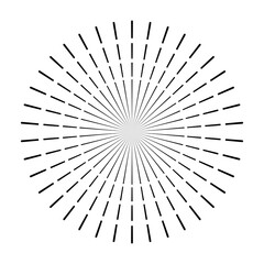 Obraz premium A simple black sunburst isolated on transparent background