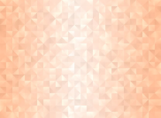 Peach Gradient Triangle Seamless Vector Pattern Background. 2024 Color of the Year. Glowing 3D Low Poly Geometric Texture. Repeating Pattern Swatch Included.