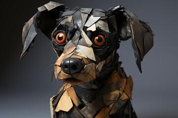 Geometric Dog Sculpture