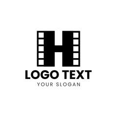 H Film logo studio movie vector design