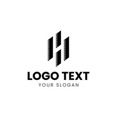 H Film logo studio movie vector design
