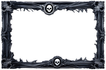 Skull 3D border frame PNG transparent background