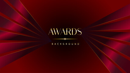 Red maroon golden royal awards graphics background. Golden sidelines. Modern template grand luxury premium corporate abstract design template trophy banner certificate. - obrazy, fototapety, plakaty