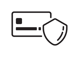 Credit card icon. Shield protection symbol. Vector illustration