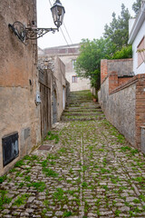 Pedestrian Cobblestone Street in Erice - Sicily - Italy