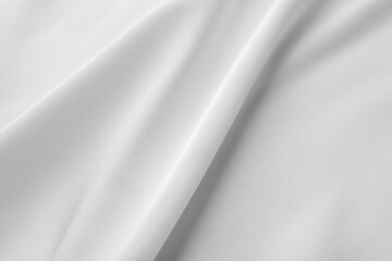 Texture of white silk ripple fabric as background, top view