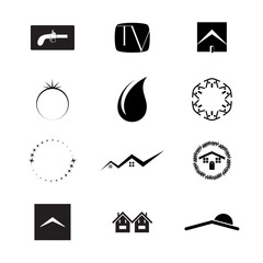 Set of Business logo design Icons. Minimal flat simple corporate. Editable vector illustration