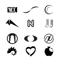 Set of Business logo design Icons. Minimal flat simple corporate. Editable vector illustration