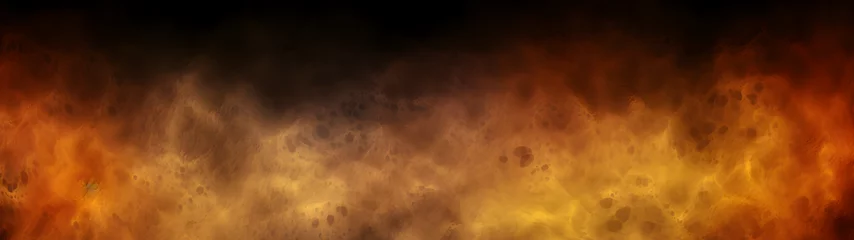 Foto op Aluminium orange yellow black brown abstract background texture.  Fire effect, burn, burned effect, light, dirty, glow, rough, dust,  color gradient, ombre © Daniel