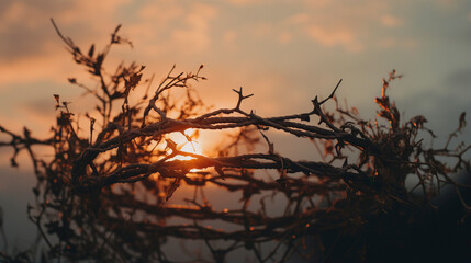 Obraz premium Golden Crown of Salvation, Generative AI