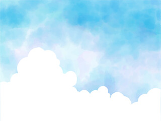 水彩風の青空のイラスト