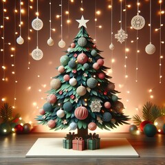 christmas decorations, christmas tree, christmas balls, fairy lights