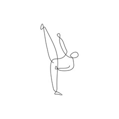 Karate, taekwondo player single-line art drawing continuous line illustration abstract