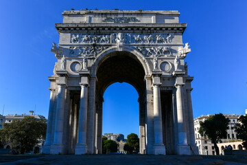 Fototapeta na wymiar Arch of Victory - Genoa, Italy