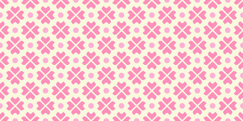 Repeating pattern of pink color flowers. interesting geometric vector. suitable for wallpaper, interior design, backgrounds and fabrics