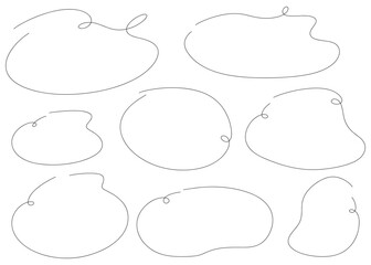 手書きのゆるいフレーム素材セット　ベクター