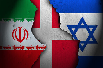 denmark between iran and Israel - obrazy, fototapety, plakaty
