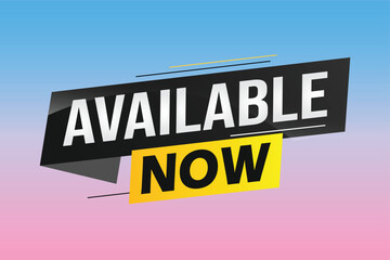 available now word concept vector illustration with lines 3d style for social media landing page, template, ui, web, mobile app, poster, banner, flyer, background, gift card, coupon, label, wallpaper	