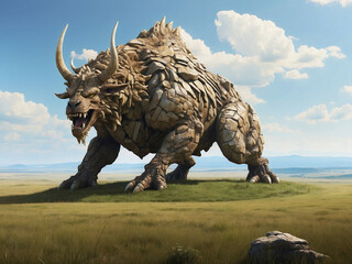 Fototapeta premium Huge beast with skin like a rock