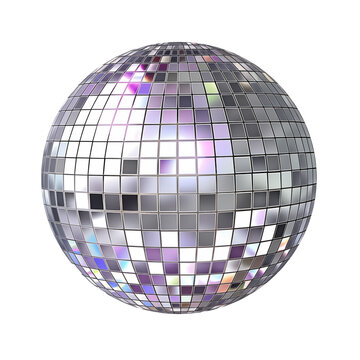 Disco mirror ball isolated on transparent background