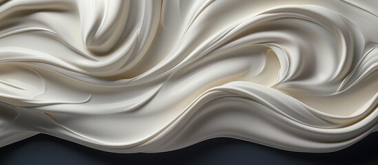 cream swirls on white background