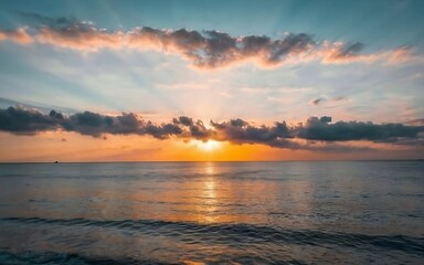 Obraz premium Sun's Farewell to the Sea