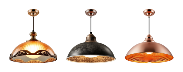 Ceiling Pendant Lamp Shade Isolated on Transparent Background
