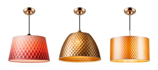 Pendant Ceiling Lamp Honeycomb Design Isolated on Transparent Background
