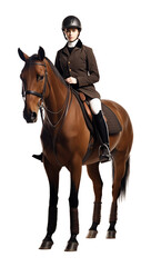 Jockey on Horse Isolated on Transparent Background
 - obrazy, fototapety, plakaty