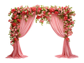 Floral Curtain Isolated on Transparent Background
 - obrazy, fototapety, plakaty