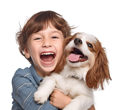 Happy Boy Kid With Pet Dog Isolated on Transparent Background
- Powered by Adobe