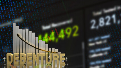 The Debenture text for Business concept 3d rendering.