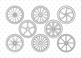 Bicycle Wheel Clipart, Wheel Svg, Cycle Wheel Svg, Wheel Icon Svg, Cycle Tire Svg, Tire Icon Svg, Cycle Wheel Bundle,