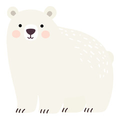 Cute Polar Bear isolated on white background.