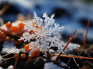 Super Macro Snowflake with Exquisite Frozen Detail