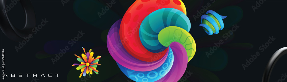 Poster modern background design with abstract 3d shape.